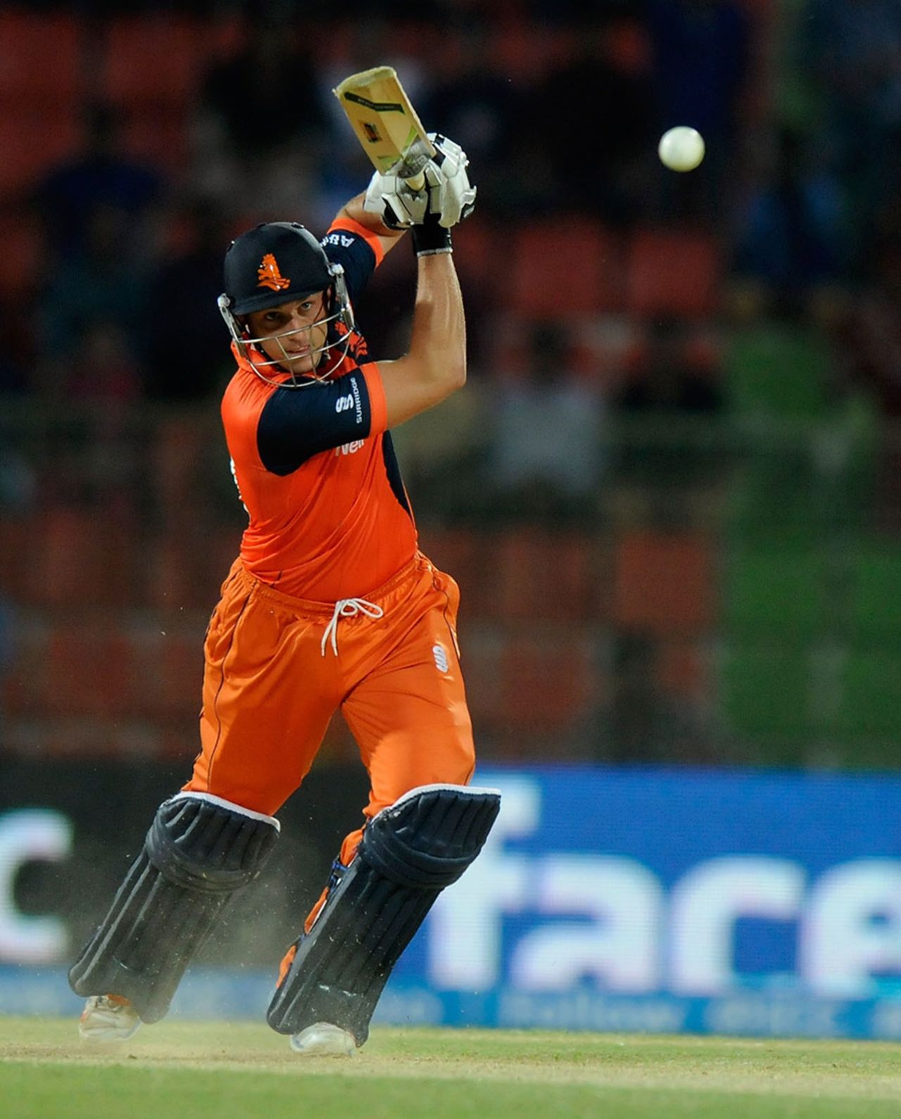 Wesley Barresi plays a forcing drive through the off side, Ireland v Netherlands, World T20, First Round Group B, Sylhet, March 21, 2014