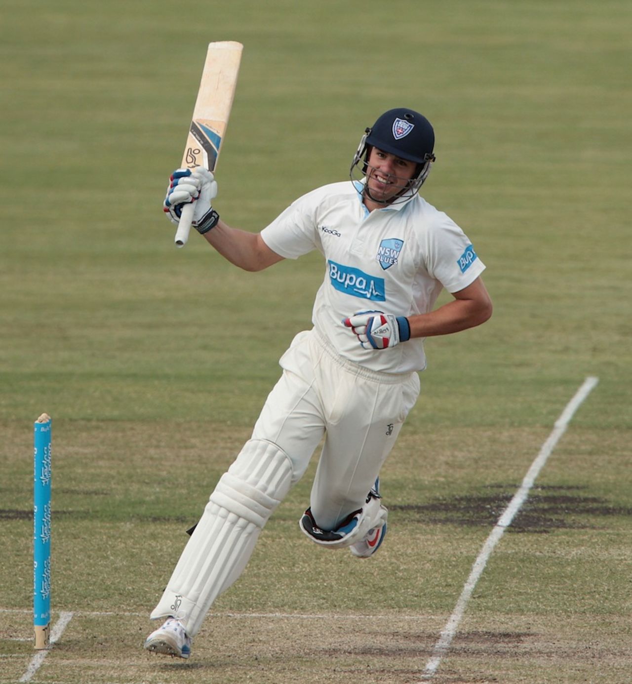 Moises Henriques toasts his century, New South Wales v Western Australia, Sheffield Shield final, day two, Canberra, March 22, 2014 
