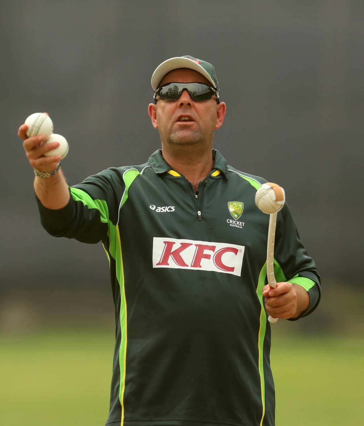 Darren Lehmann directs his troops during training, Mirpur, March 22, 2014