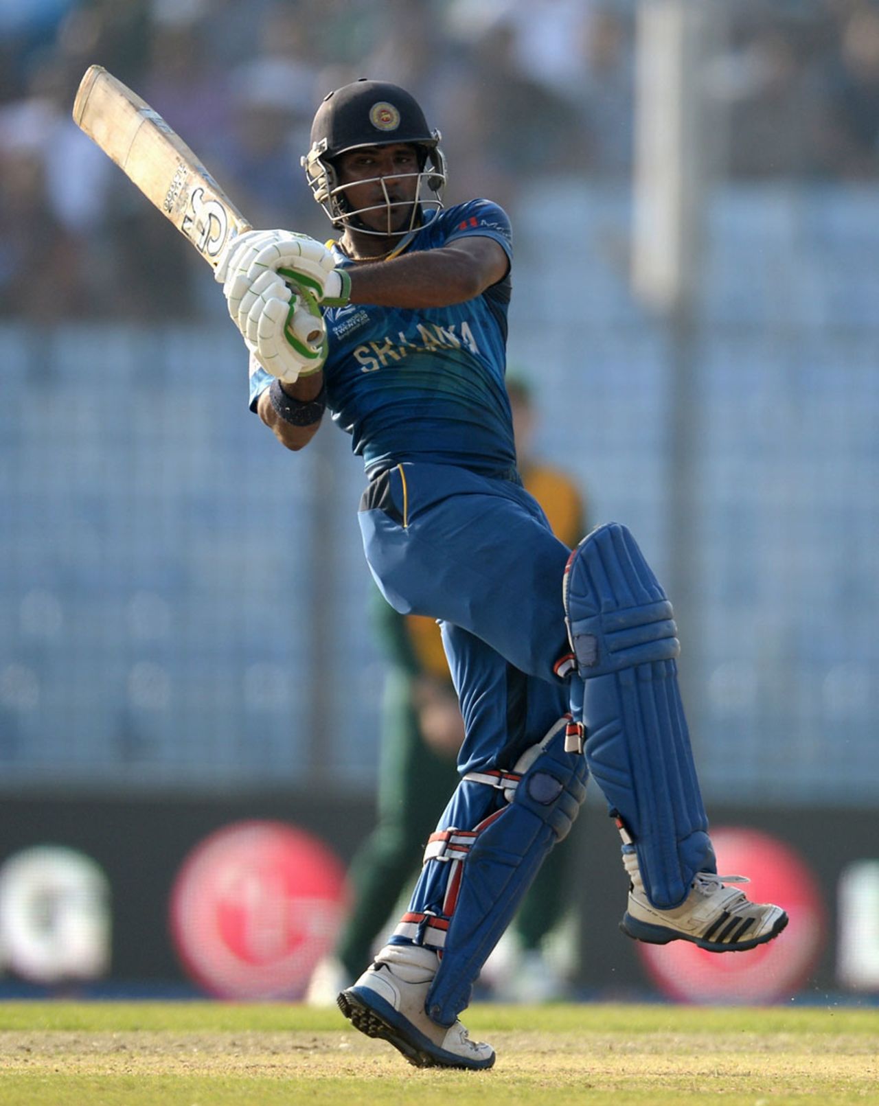 Kusal Perera exhibits a pull shot, South Africa v Sri Lanka, World T20, Group 1, Chittagong, March 22, 2014 