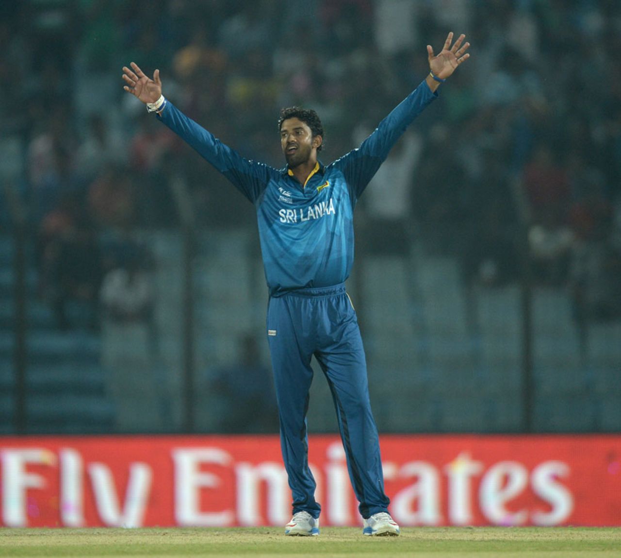 Sachithra Senanayake picked up two wickets, South Africa v Sri Lanka, World T20, Group 1, Chittagong, March 22, 2014 