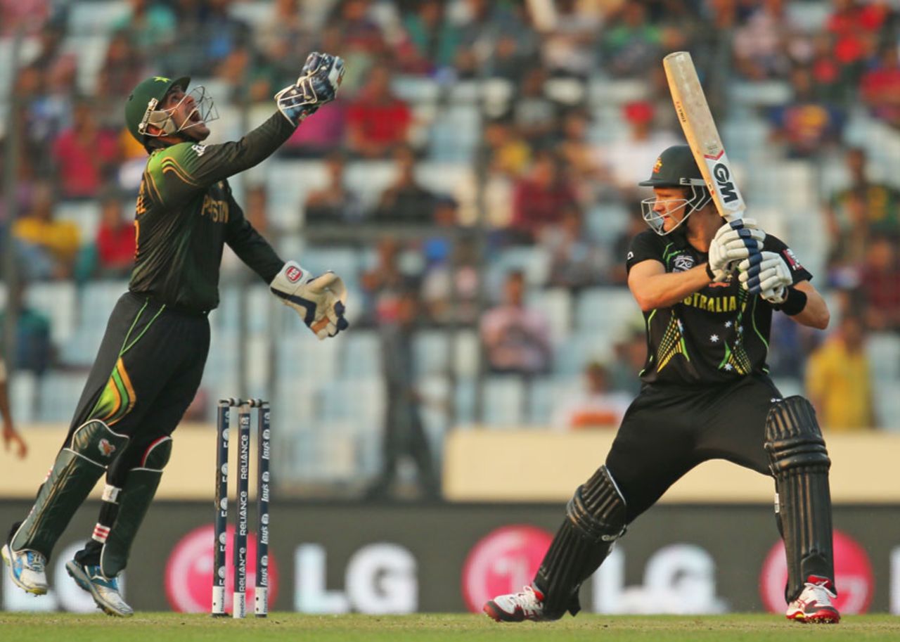 Shane Watson was caught behind for 4, Australia v Pakistan, World T20, Group 2, Mirpur, March 23, 2014