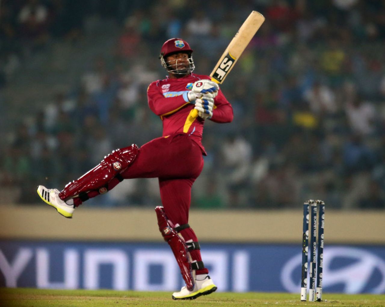 Dwayne Smith plodded to 11 off 29 balls, India v West Indies, World T20, Group 2, Mirpur, March 23, 2014