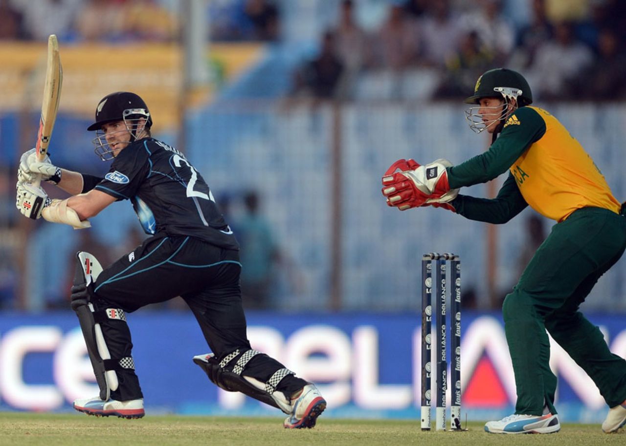 Kane Williamson works the ball to the on side, New Zealand v South Africa, World T20, Group 1, Chittagong, March 24, 2014