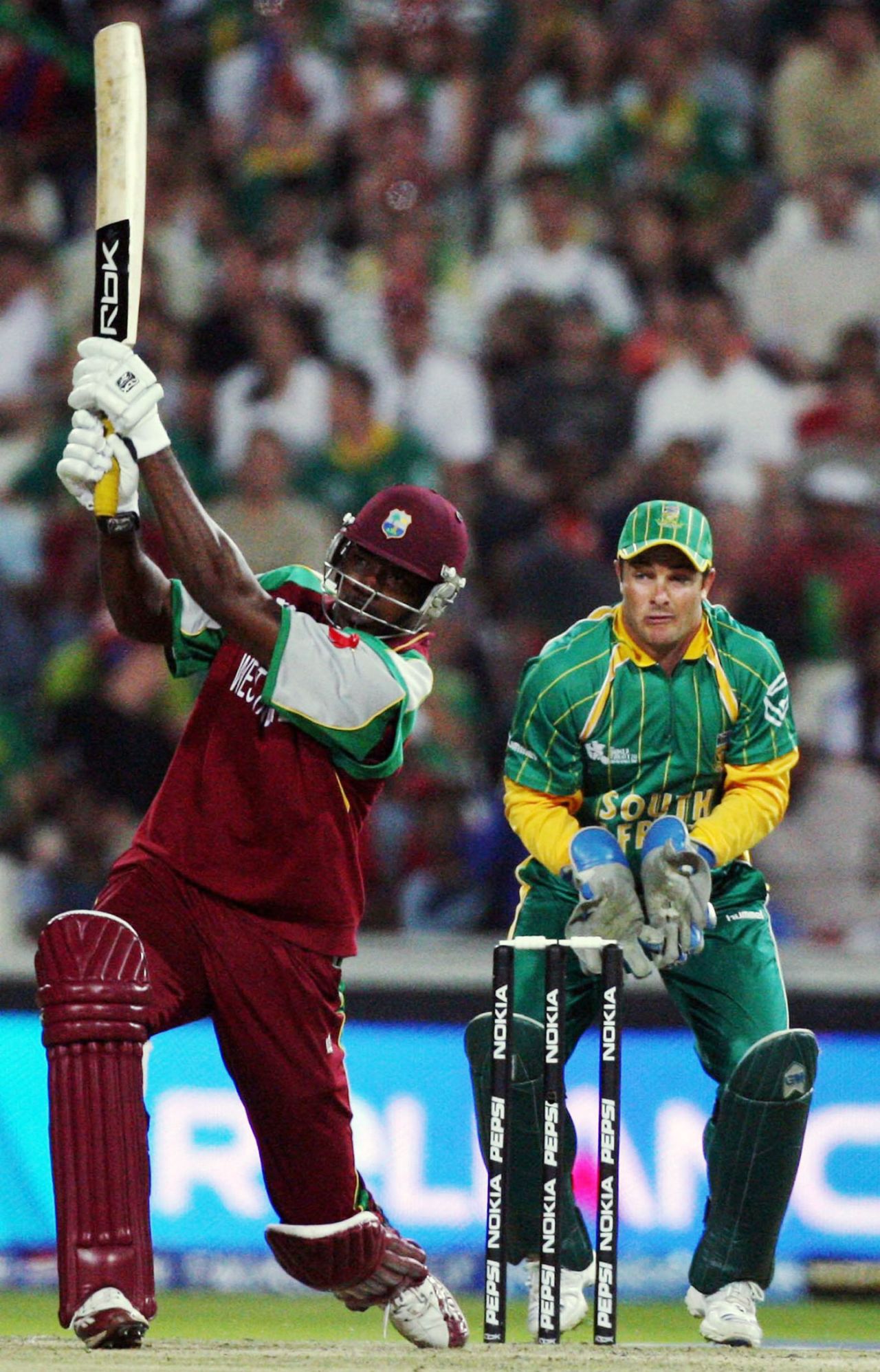 Chris Gayle hits one hard, South Africa v West Indies , Group A, ICC World Twenty20, Johannesburg, September 11, 2007