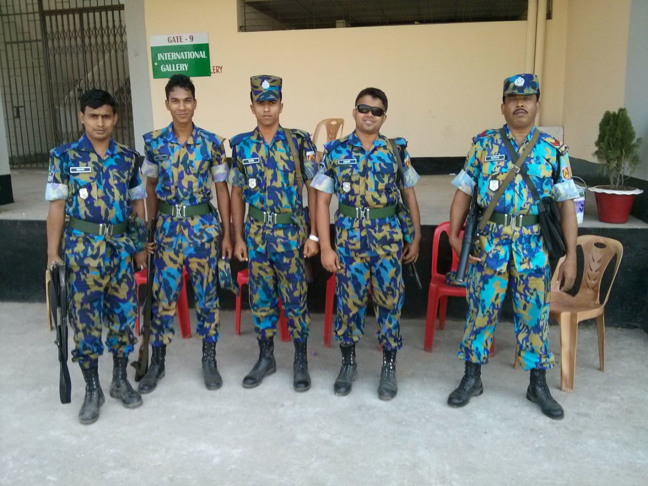 Police at the stadium in Chittagong
