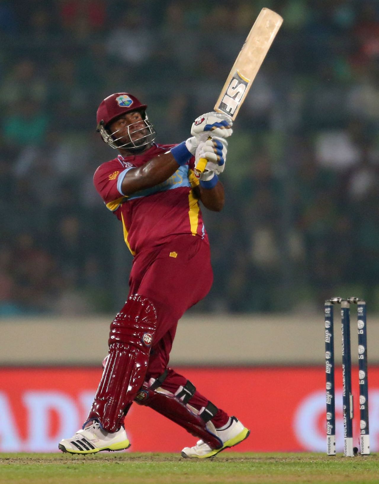 Dwayne Smith pulls the ball strongly, Bangladesh v West Indies, World T20, Group 2, Mirpur, March 25, 2014