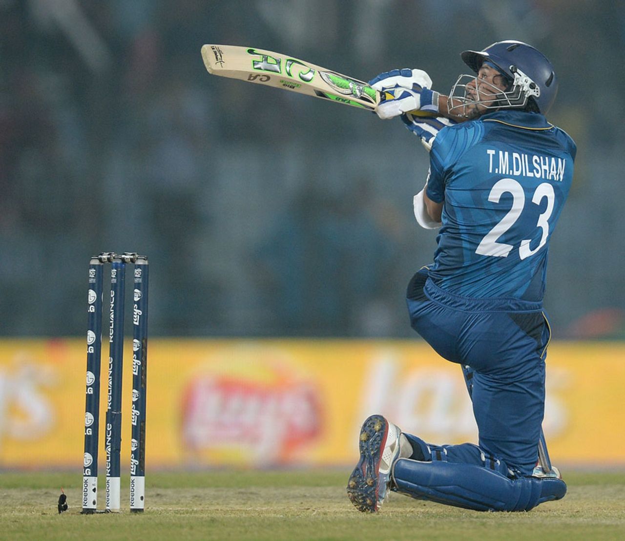 Tillakaratne Dilshan got his scoop away early, England v Sri Lanka, World T20, Group 1, Chittagong, March, 27, 2014