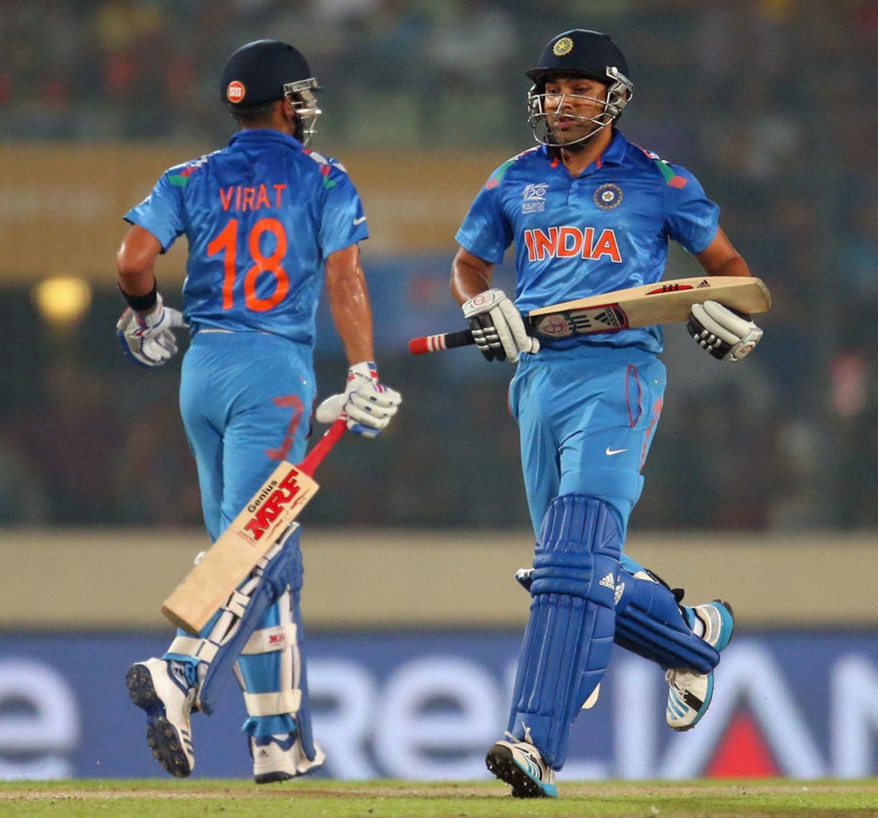 Virat Kohli and Rohit Sharma shared a 100-run second-wicket stand, Bangladesh v India, World T20, Group 2, Mirpur, March 28, 2014