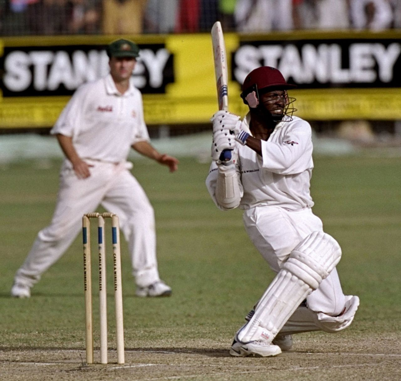 Brian Lara pulls on his way to 153, West Indies v Australia, 3rd Test, Barbados, 5th day, March 30, 1999