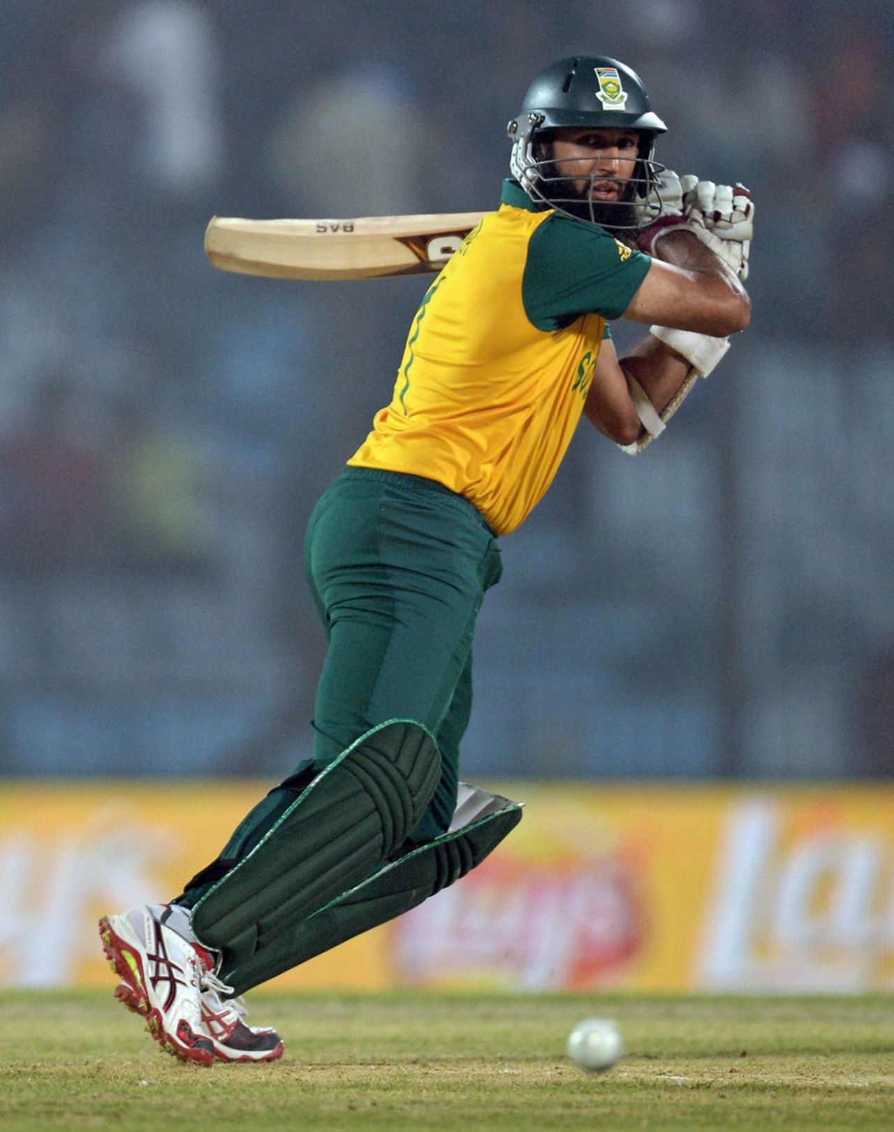 Hashim Amla punches the ball off the back foot, England v South Africa, World Twenty20 2014, Group 1, Chittagong, March 29, 2014