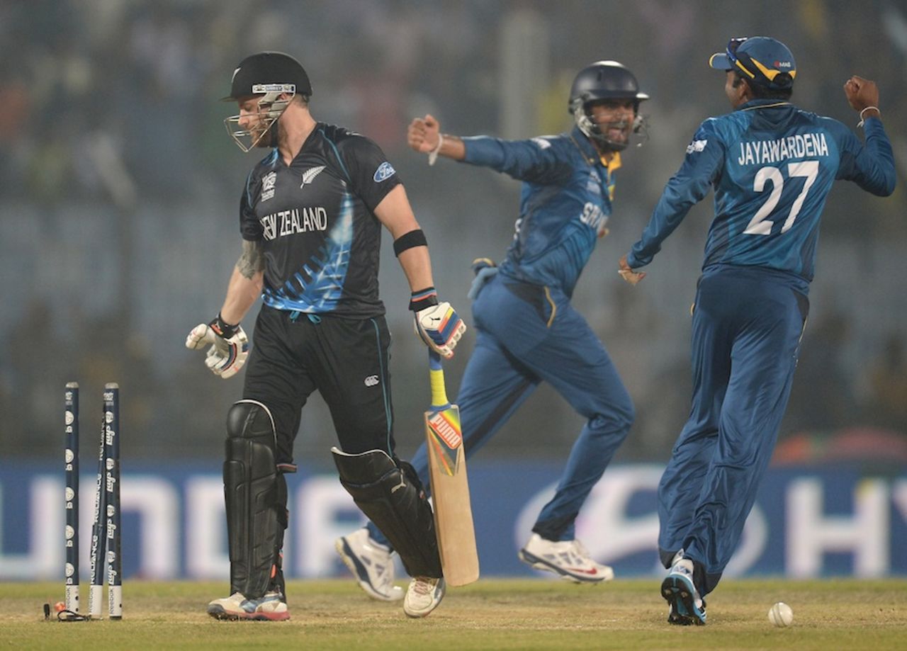 Brendon McCullum was stumped, New Zealand v Sri Lanka, World T20, Group 1, Chittagong, March 31, 2014
