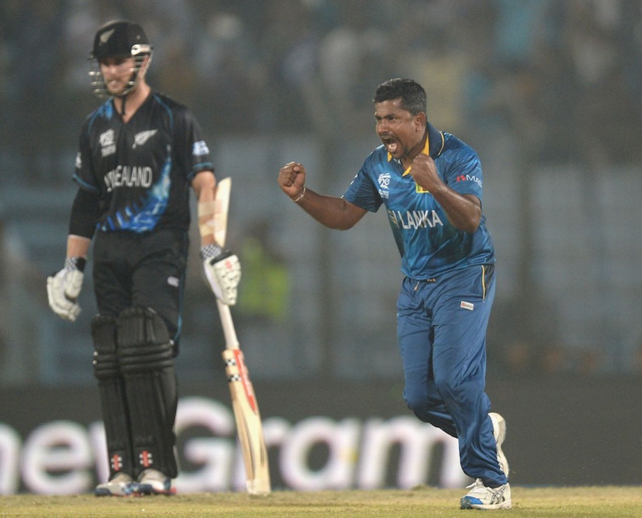 Rangana Herath had figures of 5 for 3, New Zealand v Sri Lanka, World T20, Group 1, Chittagong, March 31, 2014