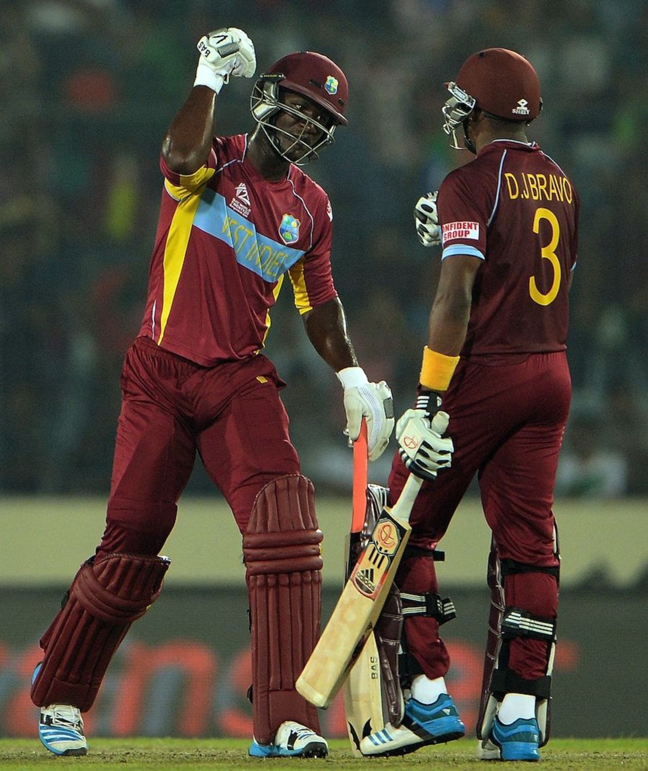 Darren Sammy and Dwayne Bravo added 71 runs in 5.2 overs, Pakistan v West Indies, World T20, Group 2, Mirpur, April 1, 2014
