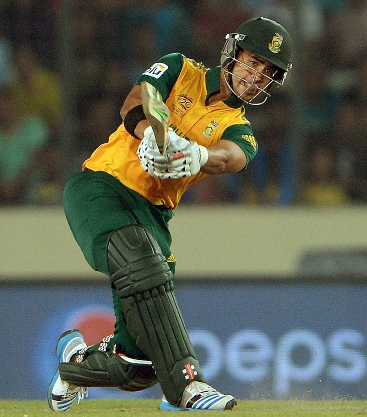 JP Duminy smashes one to the leg side, India v South Africa, World T20, semi-final, Mirpur, April 4, 2014