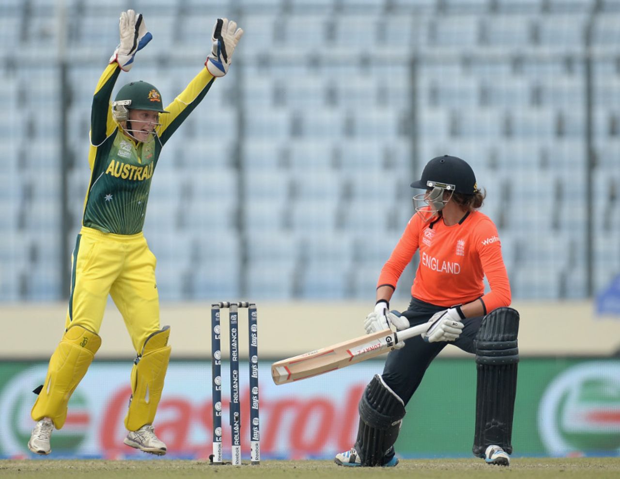Sarah Taylor was given lbw playing a reverse sweep, Australia v England, Women's World T20, final, April 6, 2014