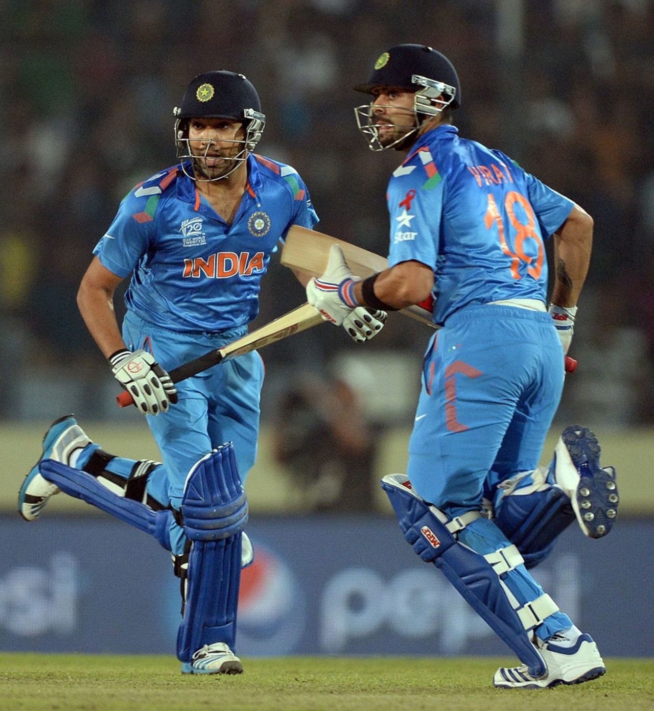 Rohit Sharma and Virat Kohli added 60 for the second wicket, India v Sri Lanka, final, World T20, Mirpur, April 6, 2014
