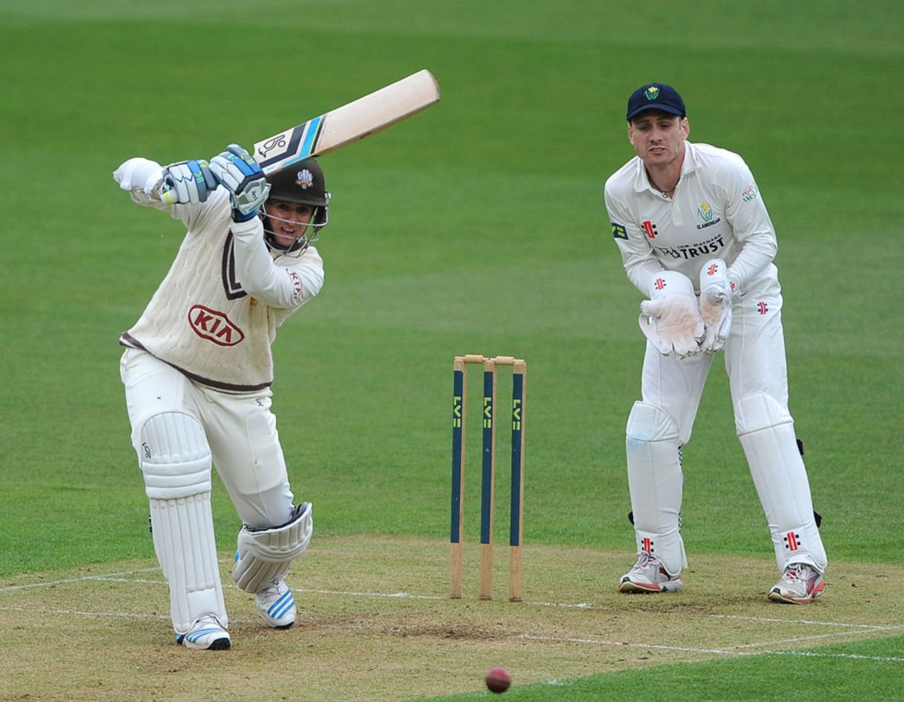 Steven Davies played nicely for 67, Surrey v Glamorgan, The Oval, County Championship Division Two, 1st day, April 6, 2014