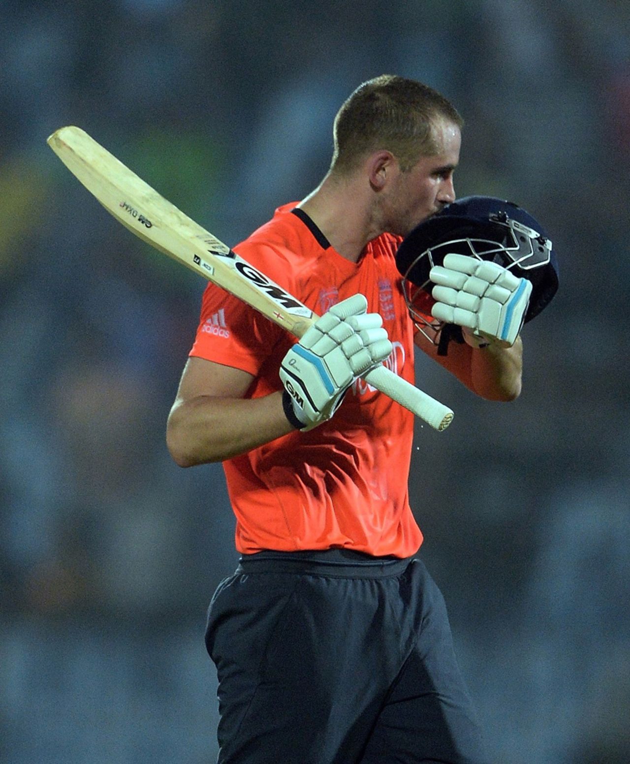 Alex Hales after reaching his hundred, England v Sri Lanka, World T20, Group 1, Chittagong, March, 27, 2014