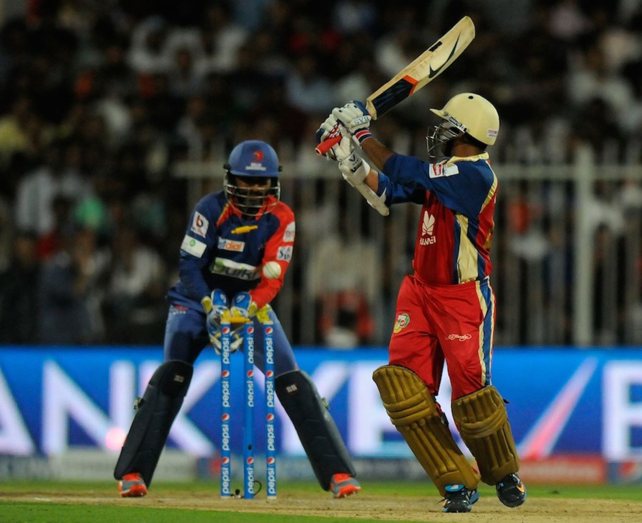 Parthiv Patel was bowled for 37, Royal Challengers Bangalore v Delhi Daredevils, IPL 2014, Sharjah, April 17, 2014