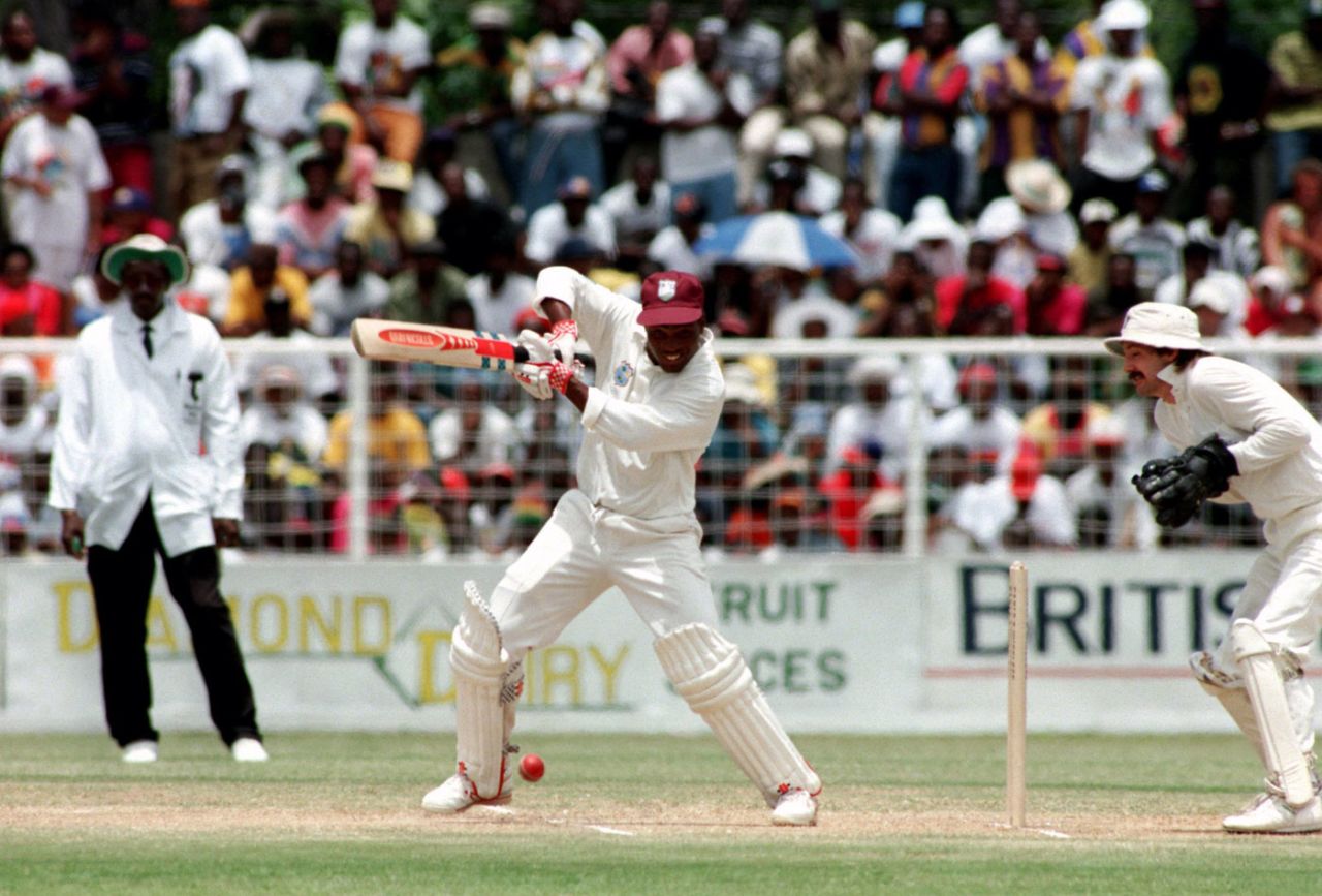 Brian Lara cuts on his way to a world-record score, West Indies v England, 5th Test, St John's, Antigua, 2nd day, April 17, 1994 