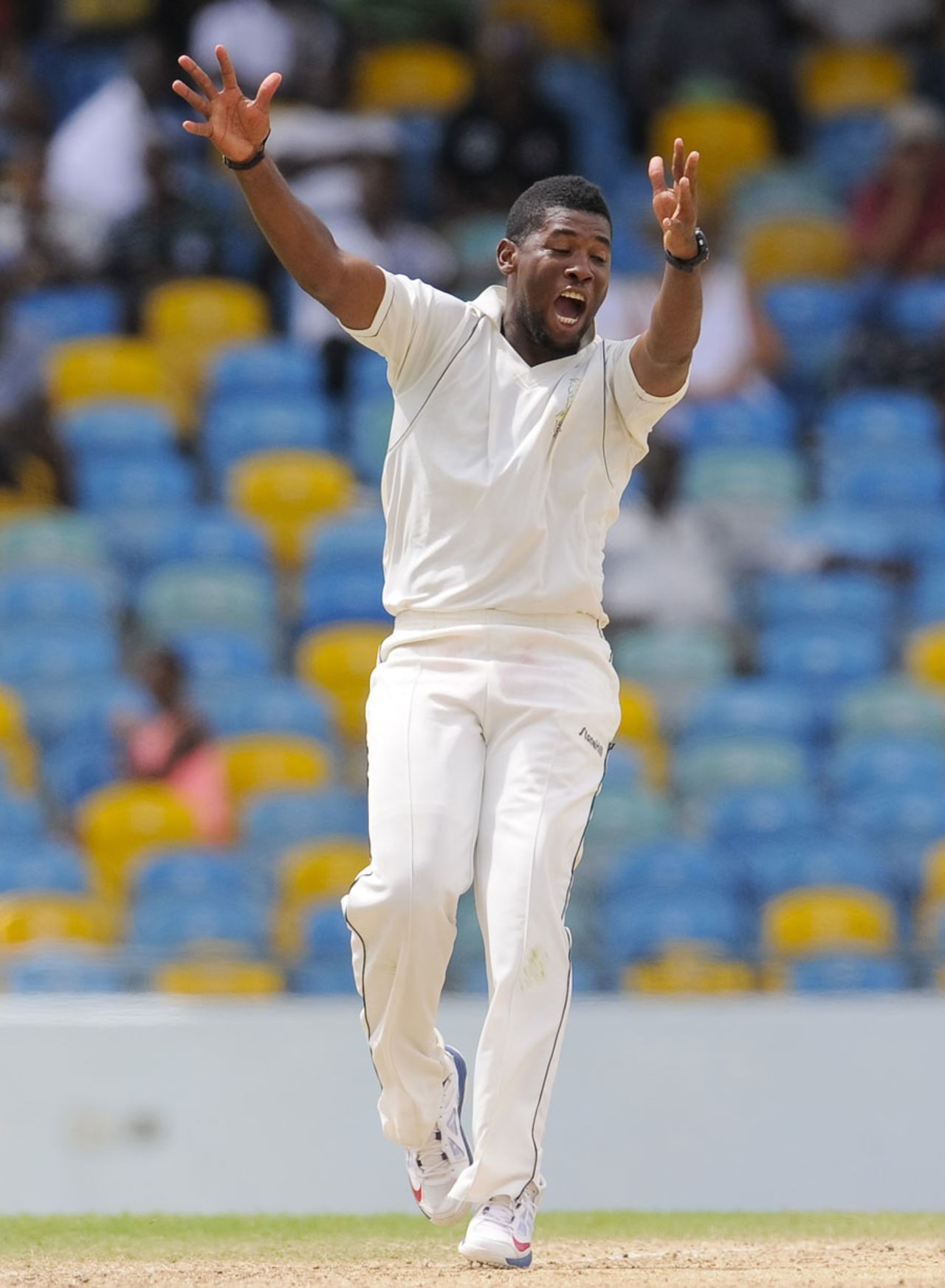 Damian Jacobs appeals for a wicket, Barbados v Jamaica, Regional Four Day Competition, semi-final, 1st day, Bridgetown, April 19, 2014