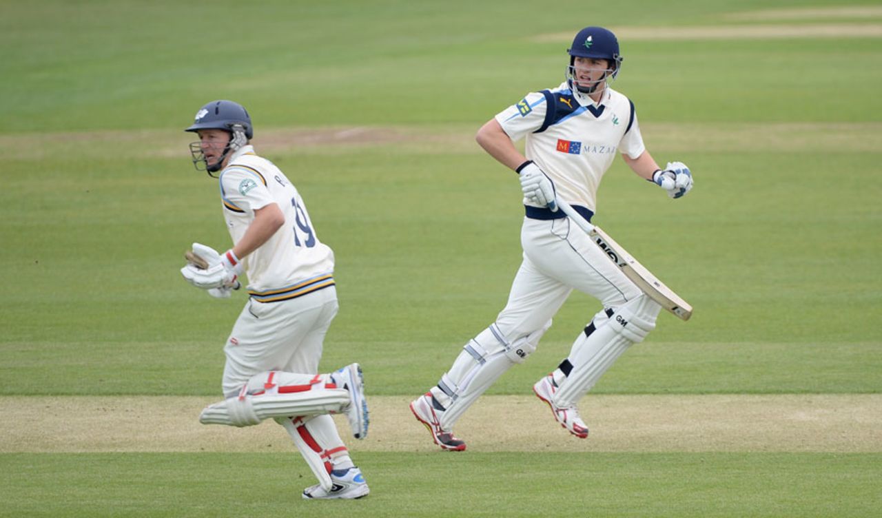 Gary Ballance and Alex Lees put on a century stand, Yorkshire v Northamptonshire, County Championship, Division One, Headingley, 1st day, April 20, 2014