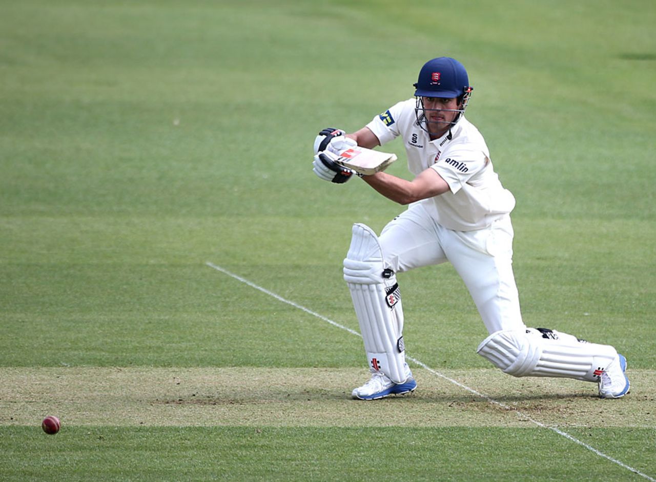 Alastair Cook drives during his 39, Surrey v Essex, County Championship, Division Two, The Oval, April 21, 2014