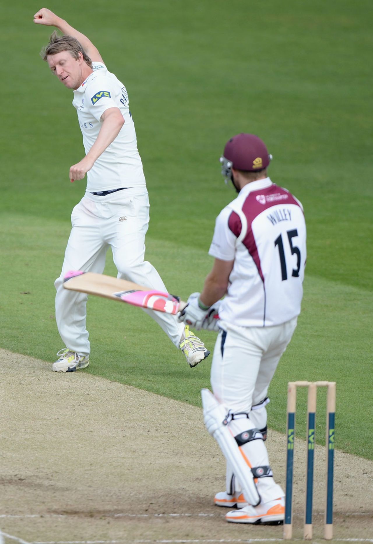 Steven Patterson claimed two wickets on the final morning, Yorkshire v Northamptonshire, County Championship, Division One, Headingley, 4th day, April 23, 2014