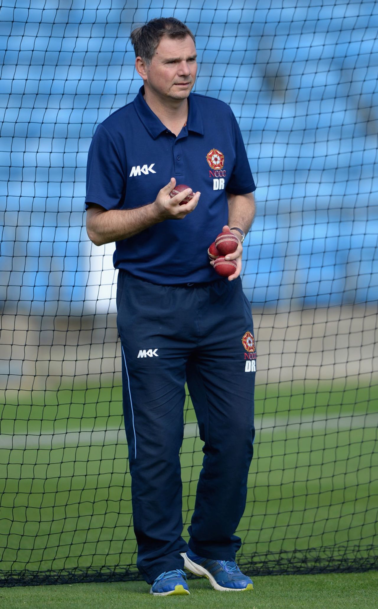 David Ripley leads a fielding drill, Yorkshire v Northamptonshire, County Championship, Division One, Headingley, 4th day, April 23, 2014
