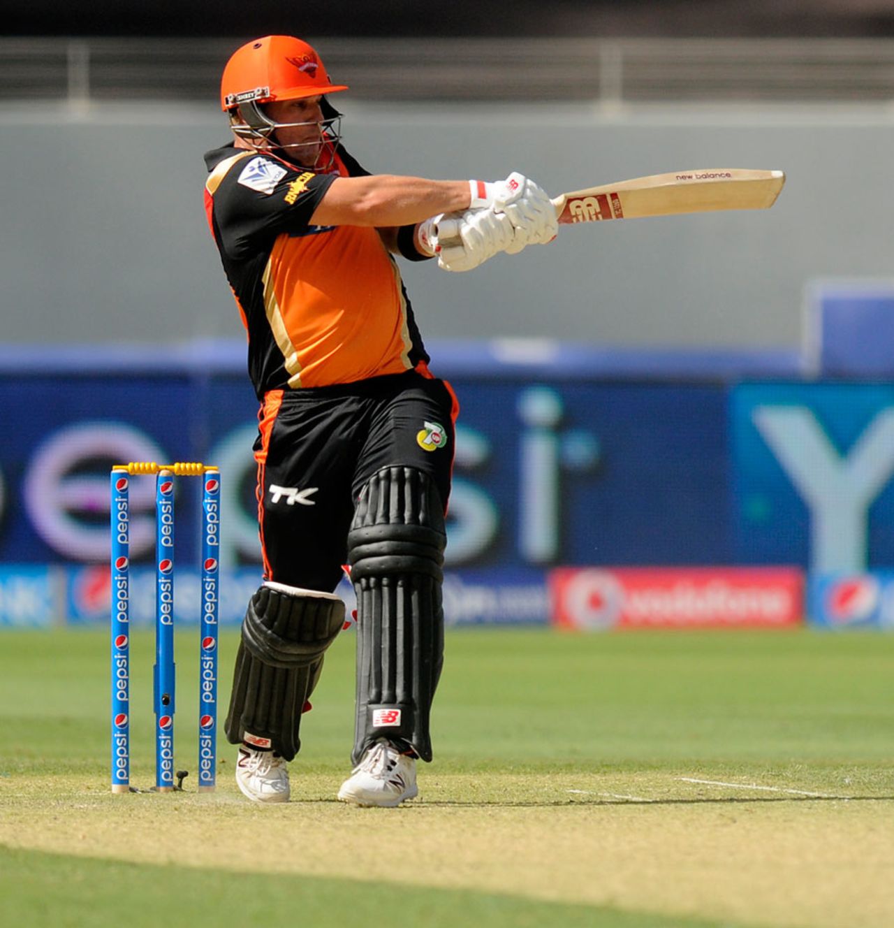 Aaron Finch pulls emphatically on his way to a 53-ball 88, Sunrisers Hyderabad v Delhi Daredevils, IPL 2014, Dubai, April 25, 2014