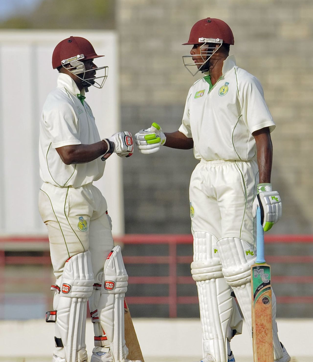Devon Smith and Tyrone Theophile shared an unbeaten opening stand of 113, Windward Islands v Jamaica, Regional Four Day Competition, final, 2nd day, Gros Islet, April 27, 2014