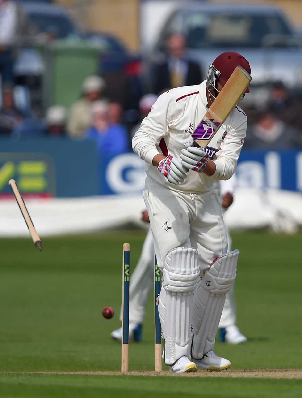 Marcus Trescothick was eventually bowled for 116, Sussex v Somerset, County Championship, Division One, Hove, April 28, 2014