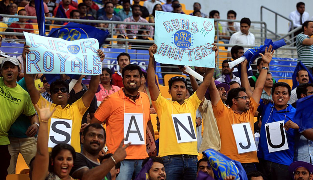 Sanju Samson had his own set of fans in Abu Dhabi, Kolkata Knight Riders v Rajasthan Royals, IPL, Abu Dhabi, April 29, 2014