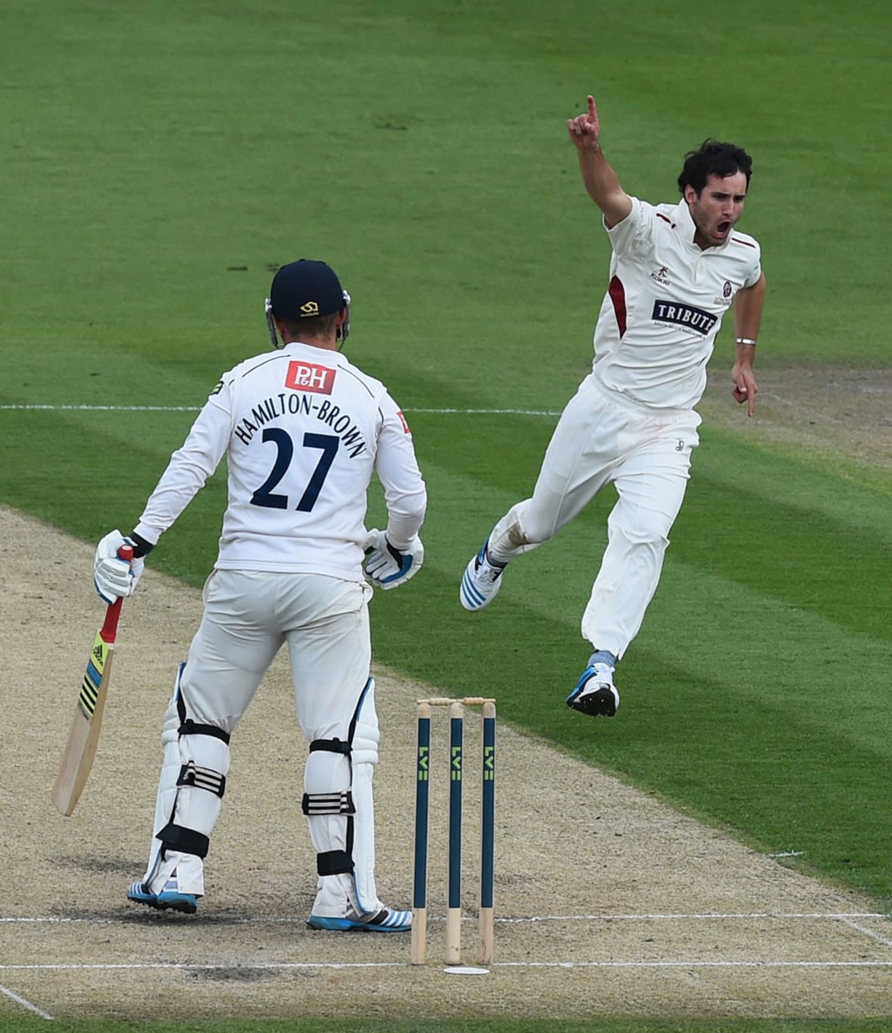 Rory Hamilton-Brown was one of five wickets for Lewis Gregory, Sussex v Somerset, County Championship, Division One, Hove, 3rd day, April 29, 2014