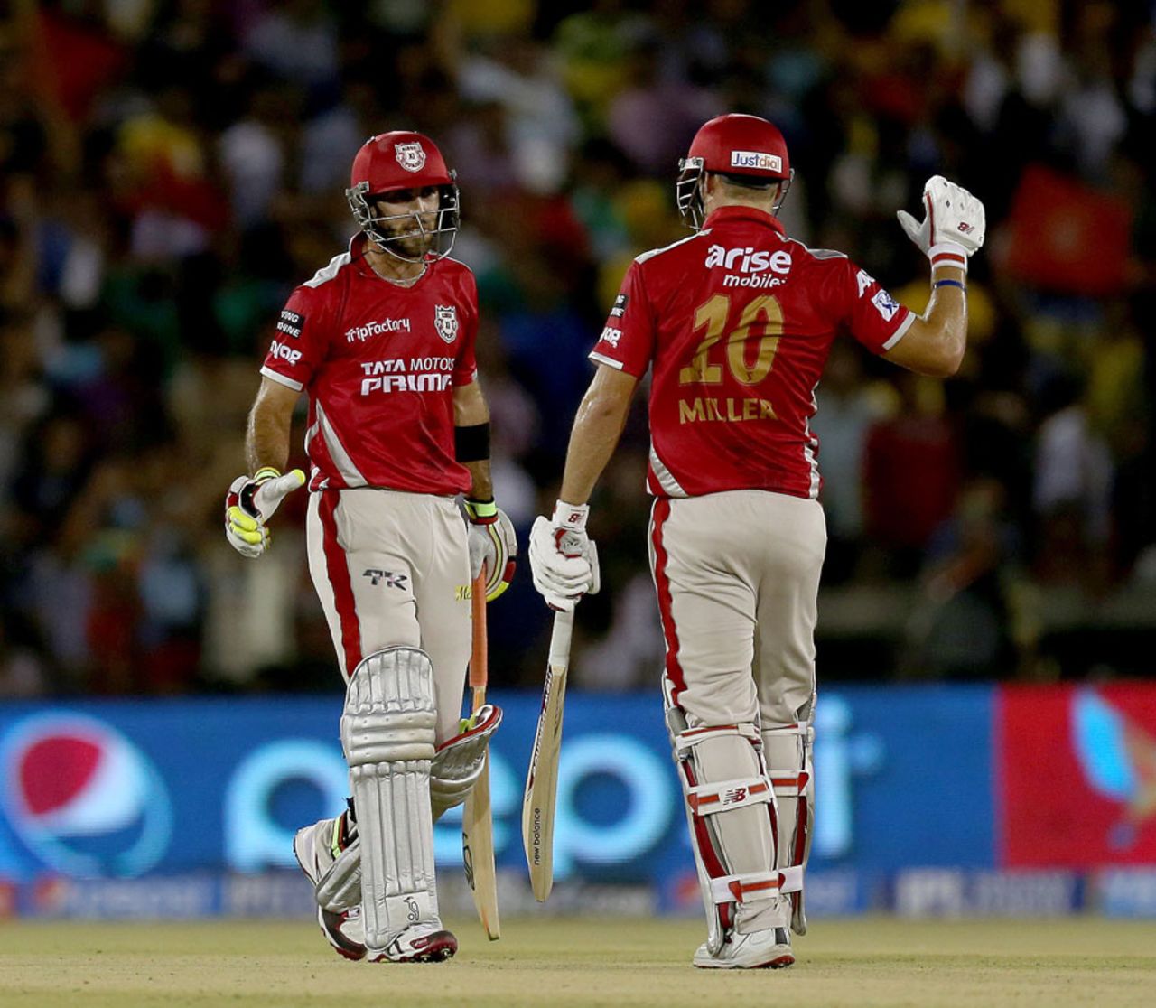 Glenn Maxwell and David Miller added 134 for the third wicket, Kings XI Punjab v Chennai Super Kings, IPL 2014, Cuttack, May 7, 2014