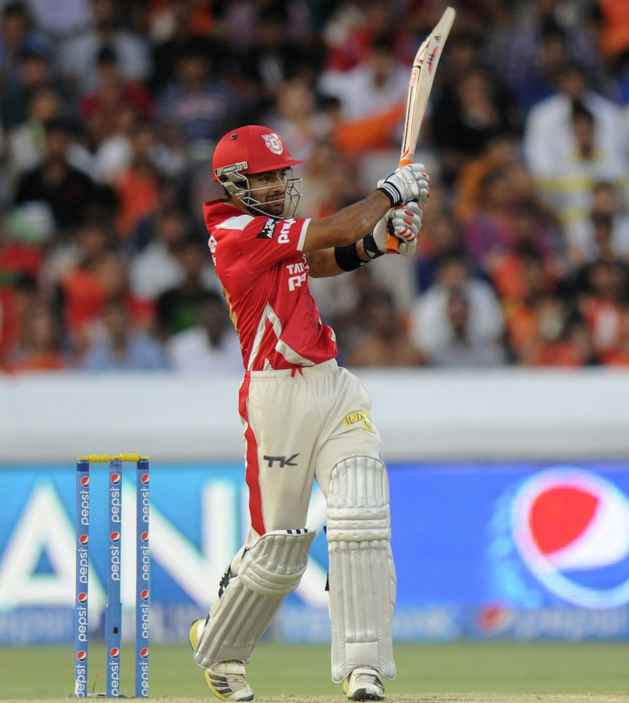 Manan Vohra plays a powerful pull, Sunrisers Hyderabad v Kings XI Punjab, IPL 2014, Hyderabad, May 14, 2014