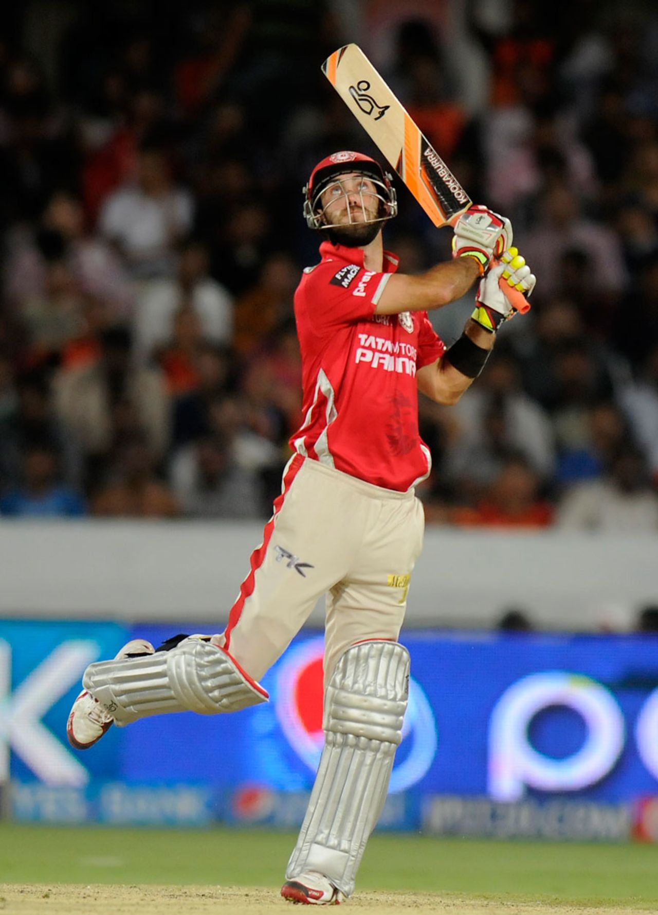 Glenn Maxwell struck five sixes in his 22-ball 43, Sunrisers Hyderabad v Kings XI Punjab, IPL 2014, Hyderabad, May 14, 2014