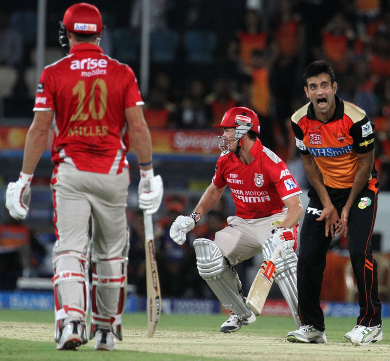 Irfan Pathan appeals for the wicket of George Bailey, Sunrisers Hyderabad v Kings XI Punjab, IPL 2014, Hyderabad, May 14, 2014