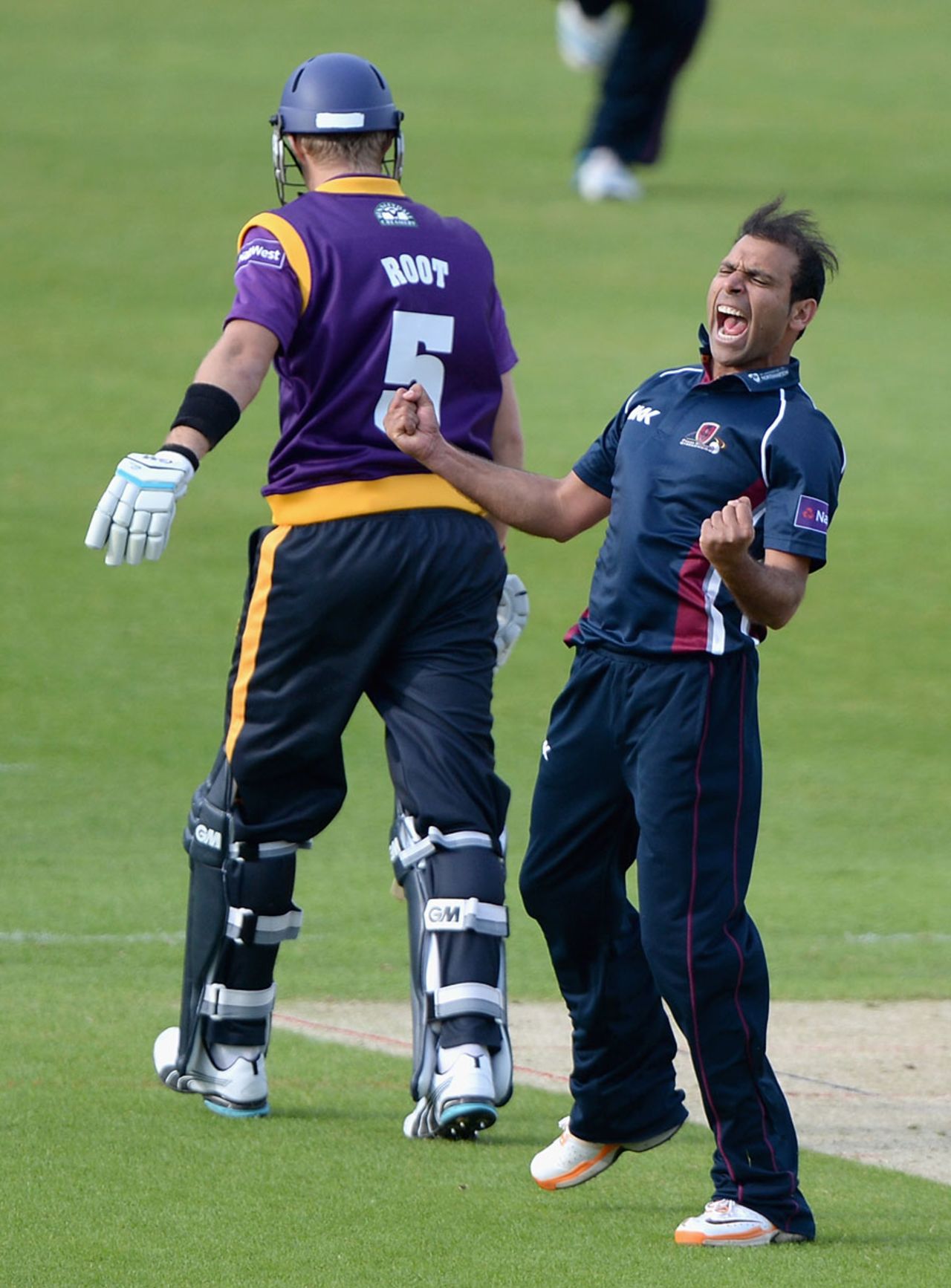 Azharullah removed Joe Root lbw, Yorkshire v Northamptonshire, NatWest T20 Blast, North Division, Headingley, May 16, 2014