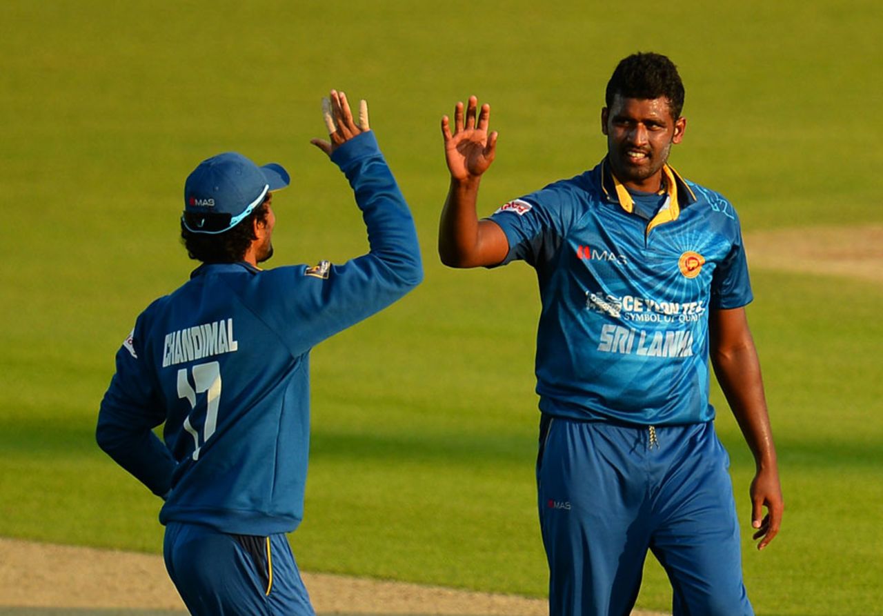 Thisara Perera claimed 3 for 33, Kent v Sri Lankans, Tour match, Canterbury, May 16, 2014