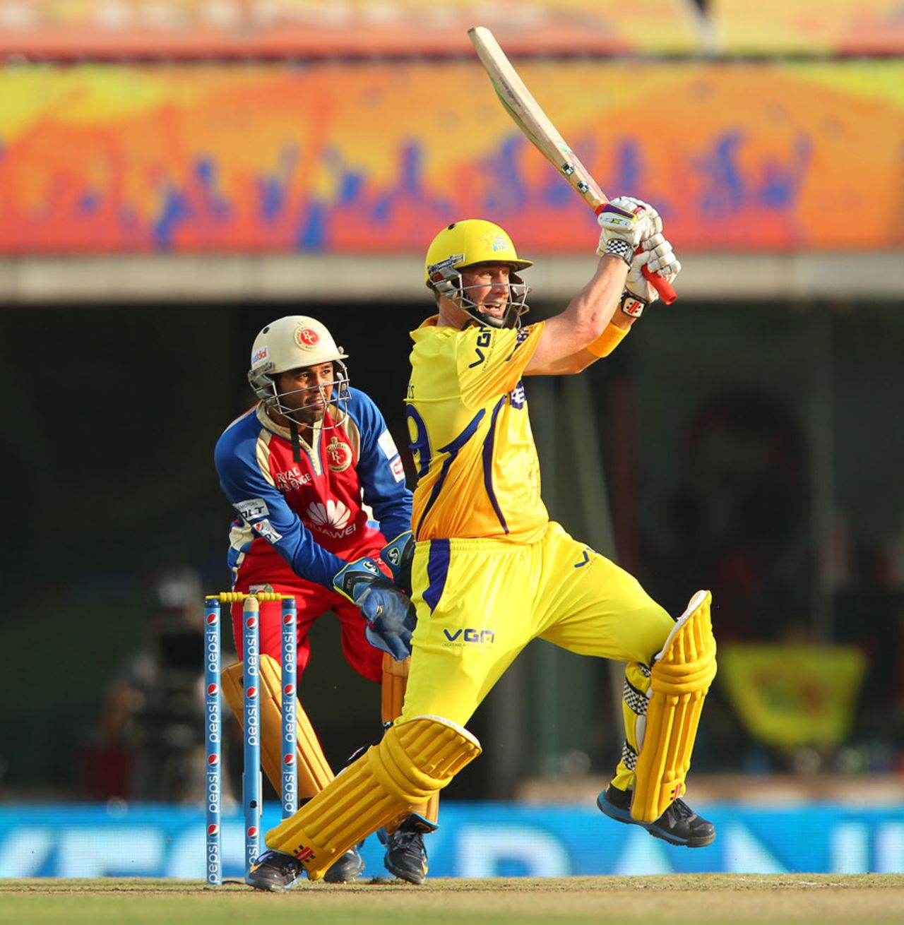 David Hussey made his first appearance for the Super Kings, Chennai Super Kings v Royal Challengers  Bangalore, IPL 2014, Ranchi, May 18, 2014