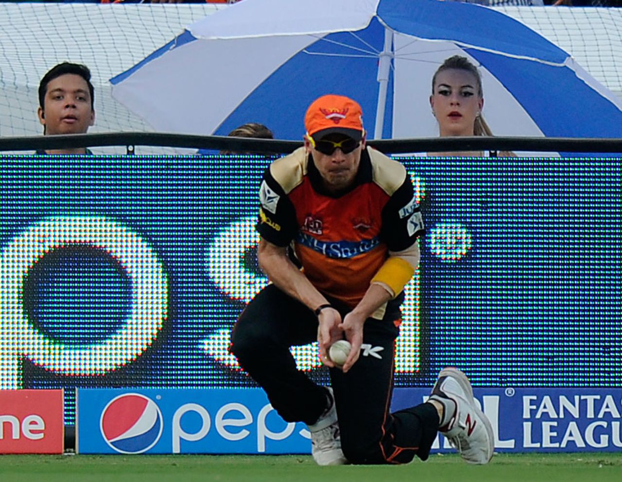 Dale Steyn completes the catch to dismiss Yuvraj Singh, Sunrisers Hyderabad v Royal Challengers Bangalore, IPL 2014, Hyderabad, May 20, 2014