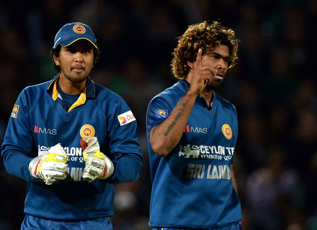Lasith Malinga claimed 3 for 28 to lead his side to victory, England v Sri Lanka, T20, The Oval, May 20, 2014
