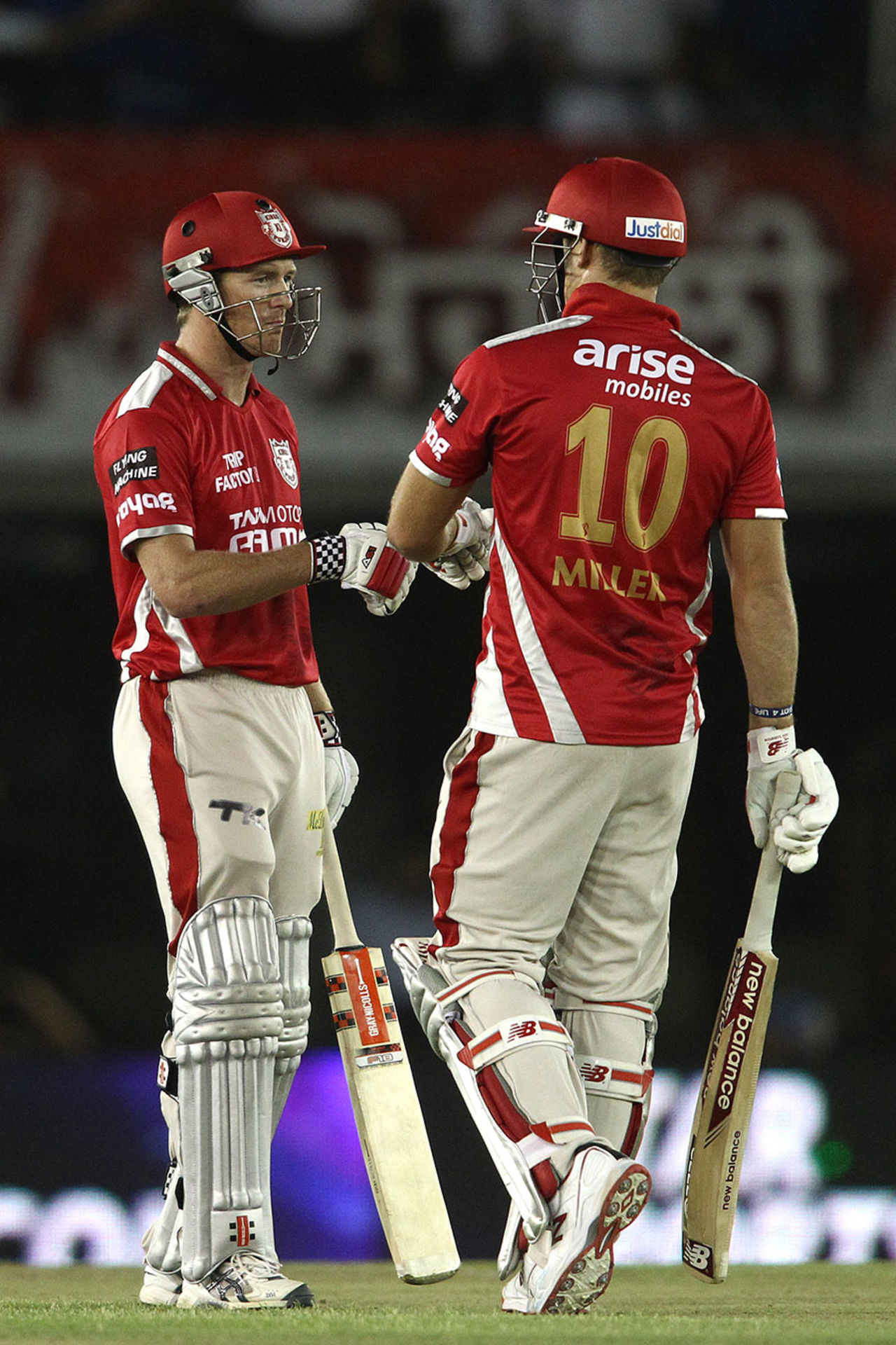 George Bailey and David Miller put on an unbroken 60-run partnership for the fifth wicket, Kings XI Punjab v Rajasthan Royals, IPL 2014, Mohali, May 23, 2014