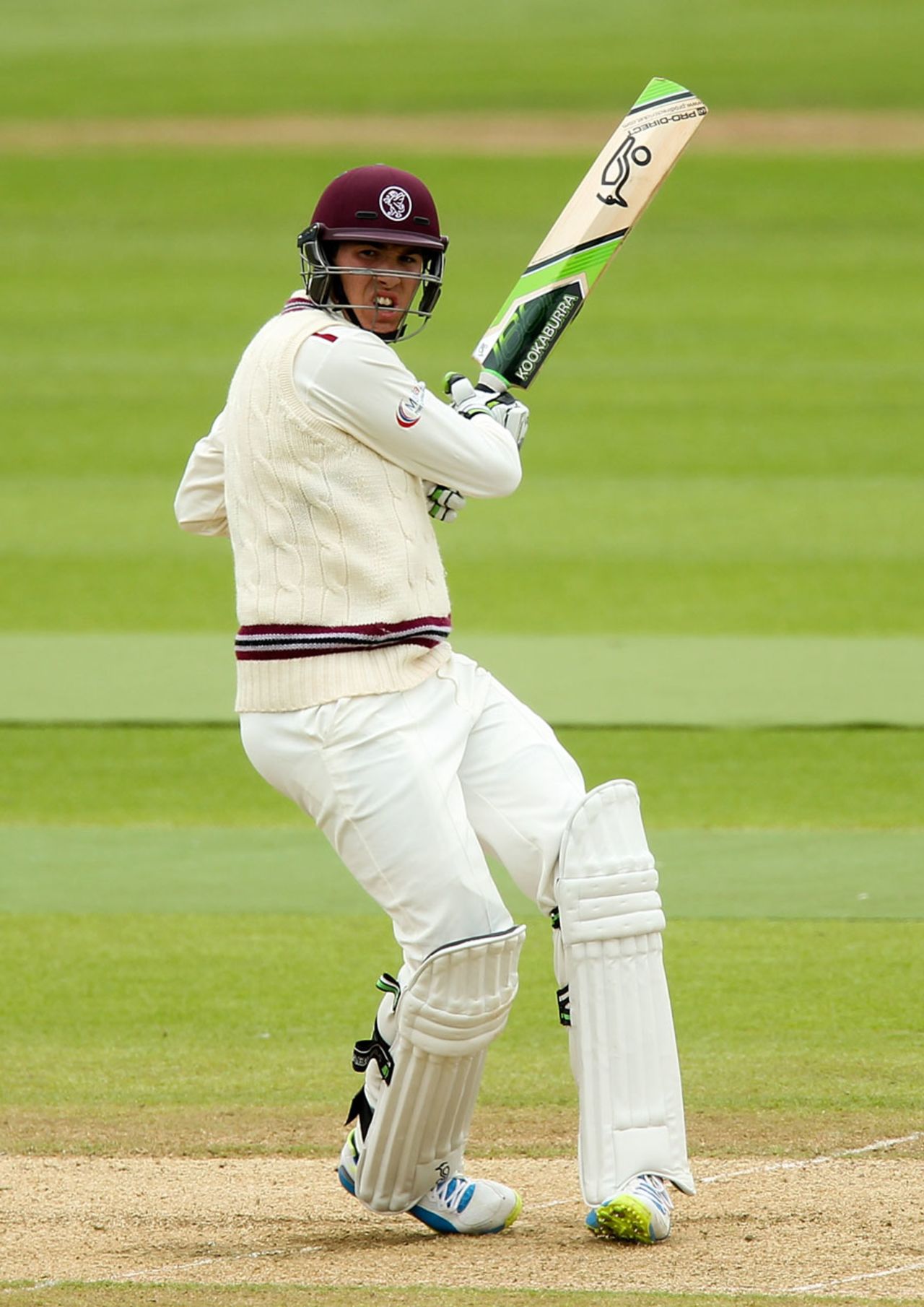 Jamie Overton clubbed his way to a half-century, Warwickshire v Somerset, County Championship, Division One, Edgbaston, 2nd day, May 26, 2014