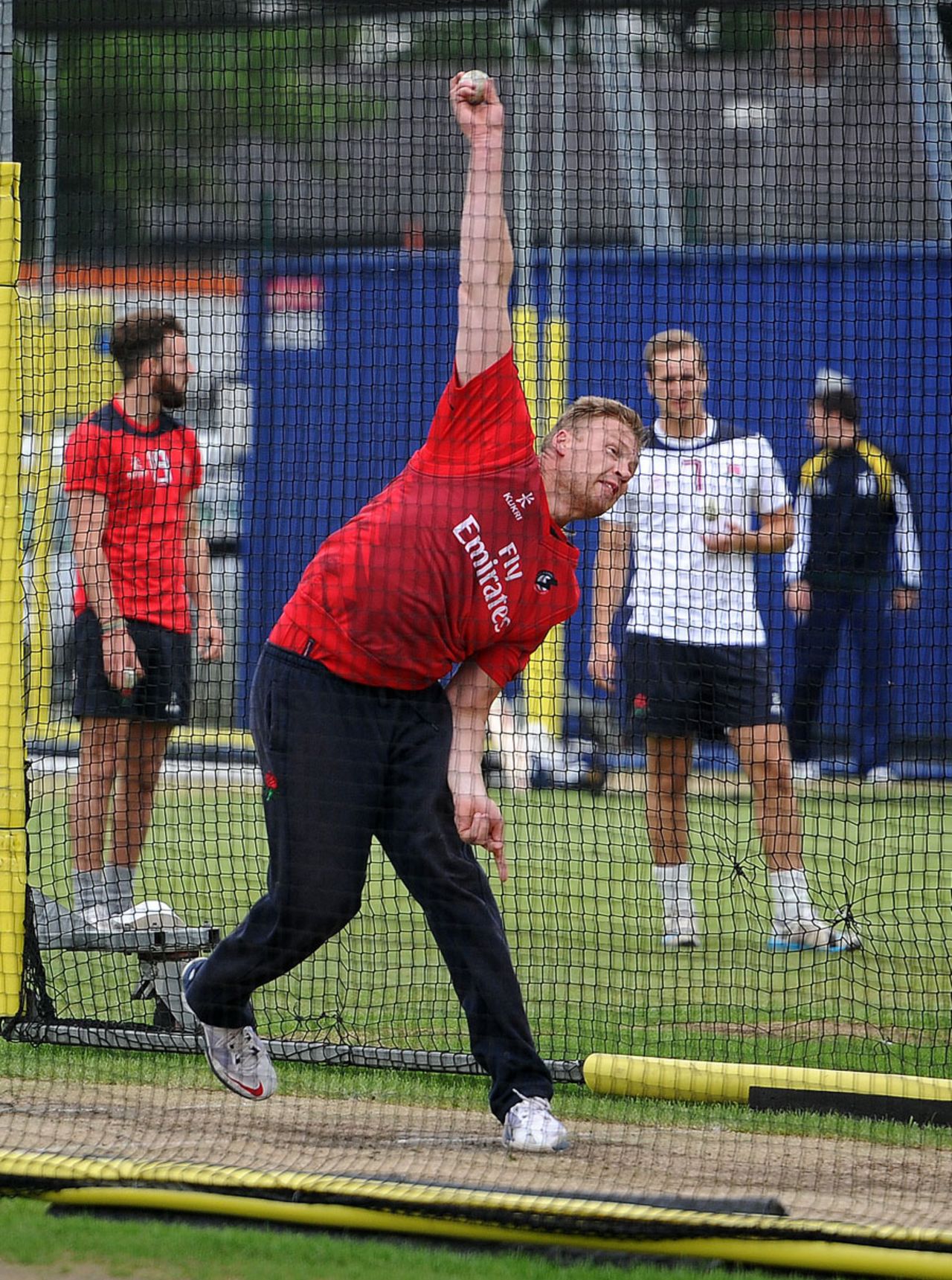 Andrew Flintoff was back in the nets at Old Trafford, Manchester, May 30, 2014