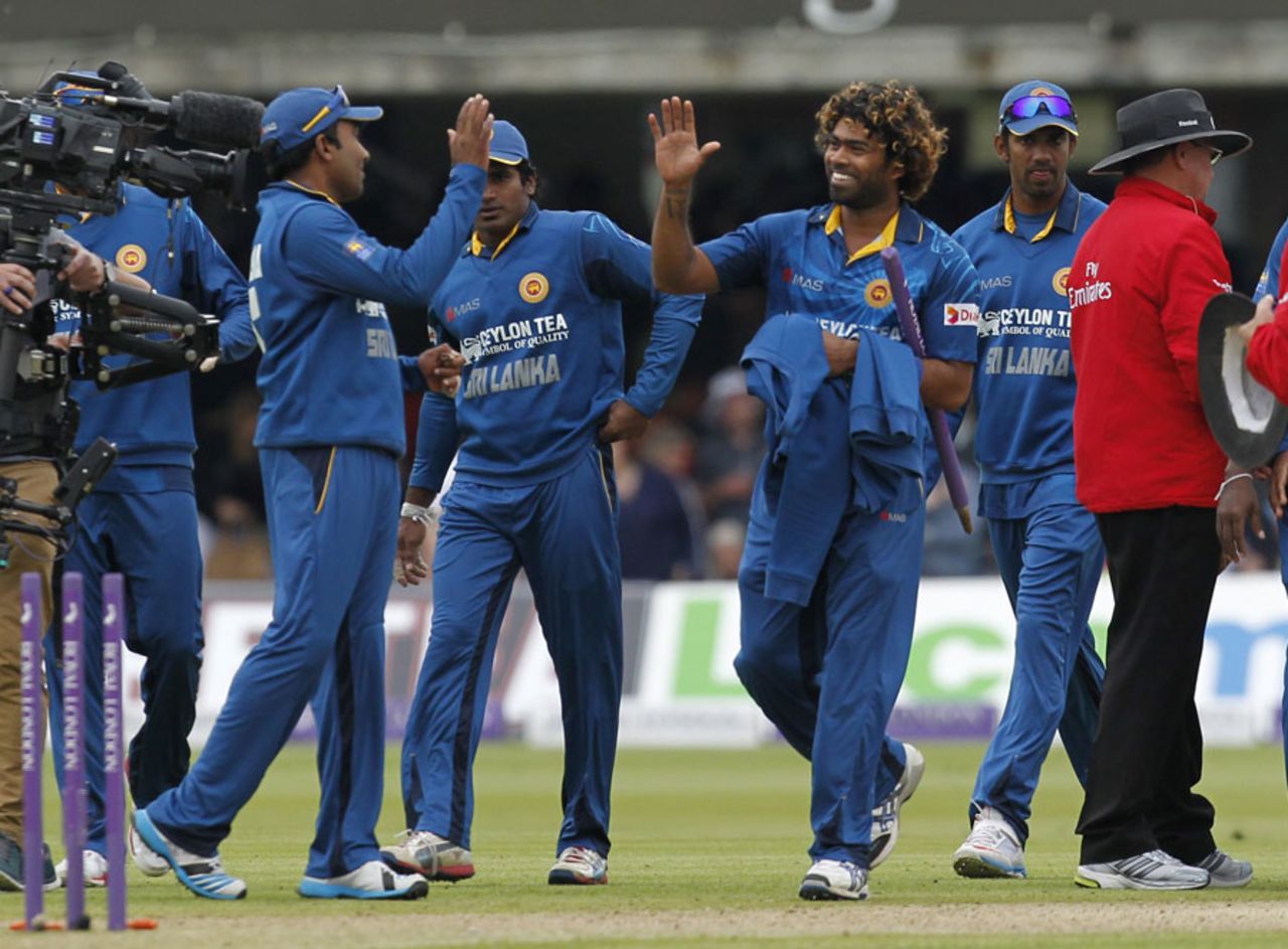 Lasith Malinga conceded only four runs off the final over to ensure victory, England v Sri Lanka, 4th ODI, Lord's, May 31, 2014
