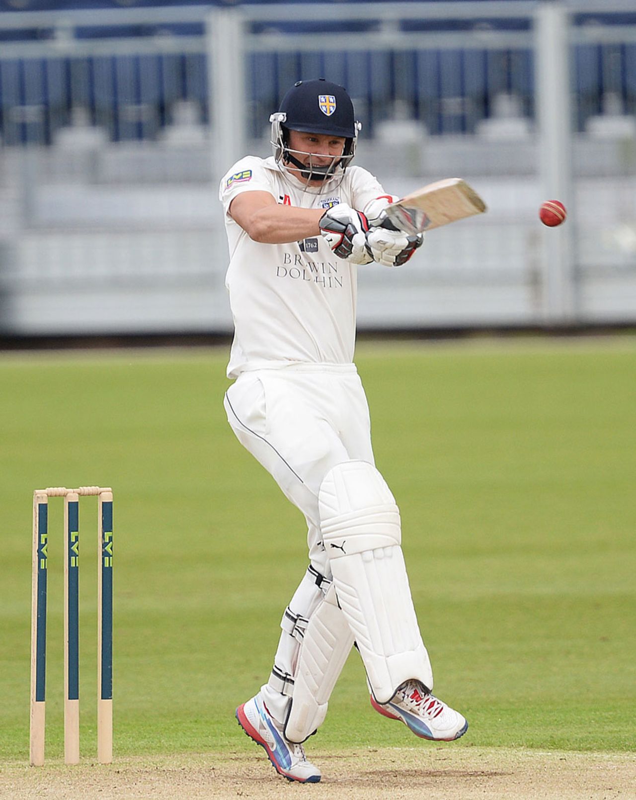 Scott Borthwick pulls during his almost seven hours at the crease, Durham v Middlesex, County Championship, Division One, Chester-le-Street, June 2, 2014
