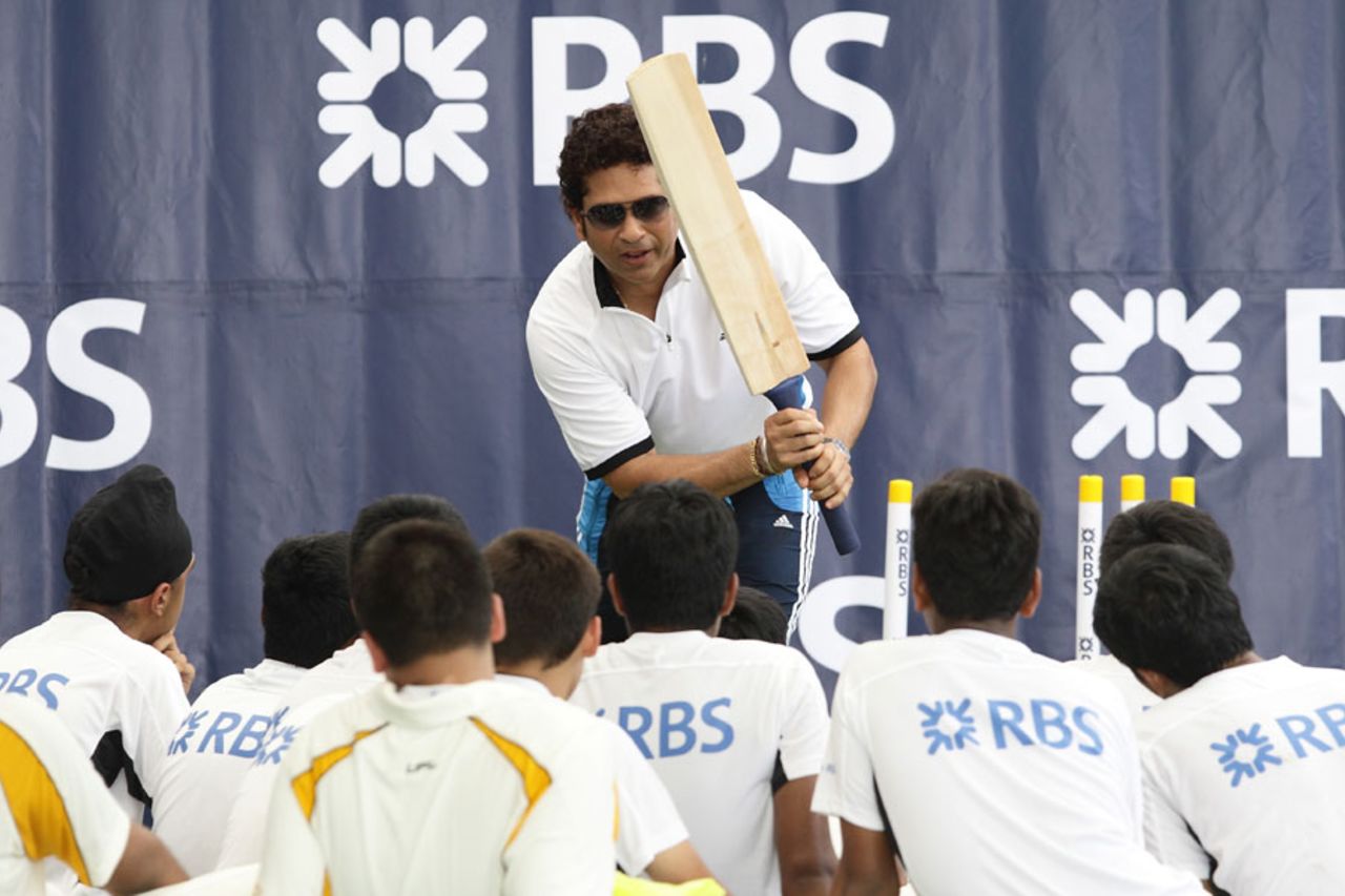 Sachin Tendulkar provides a batting seminar, Singapore, June 3, 2014